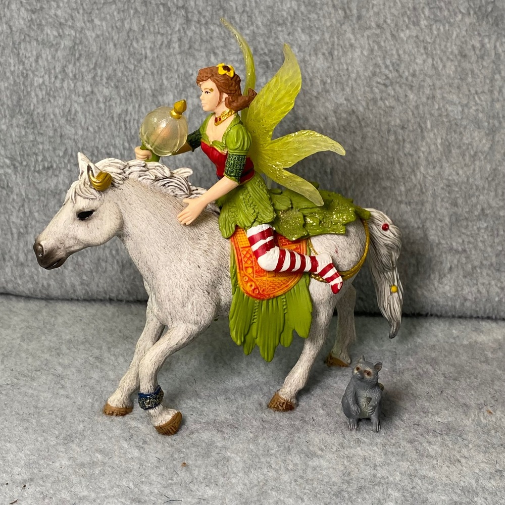 Rare Retired Schleich Bayala Marween Fairy Horse Raccoon Kids Toy Fantasy 2015